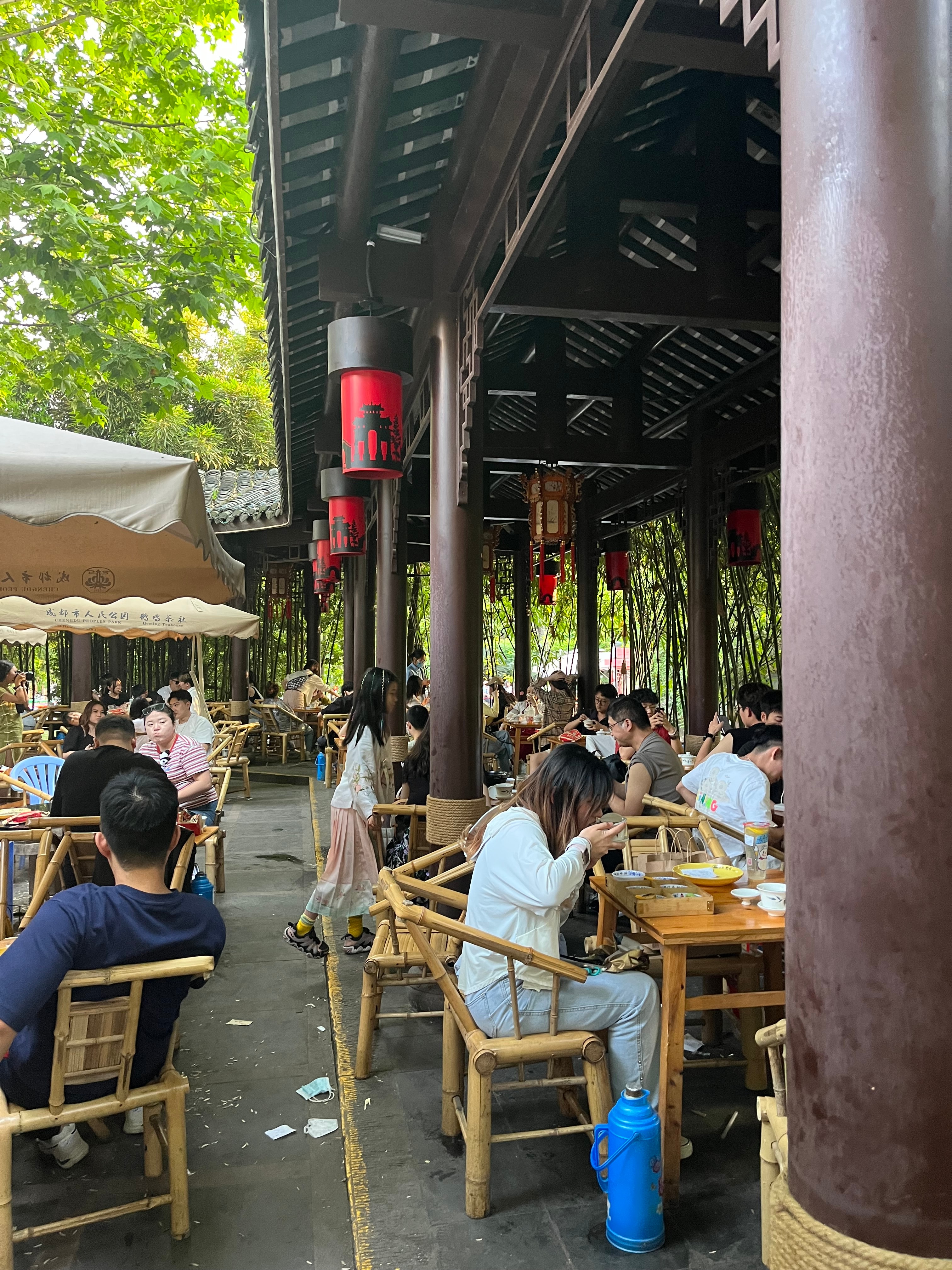 人民公园的旅游团大爷